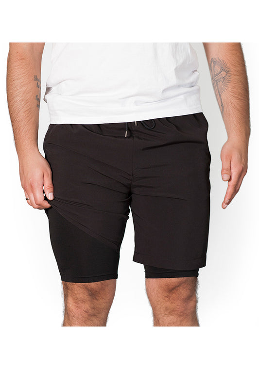 2in1 Kurze Sporthose mit integrierter Kompressionshose